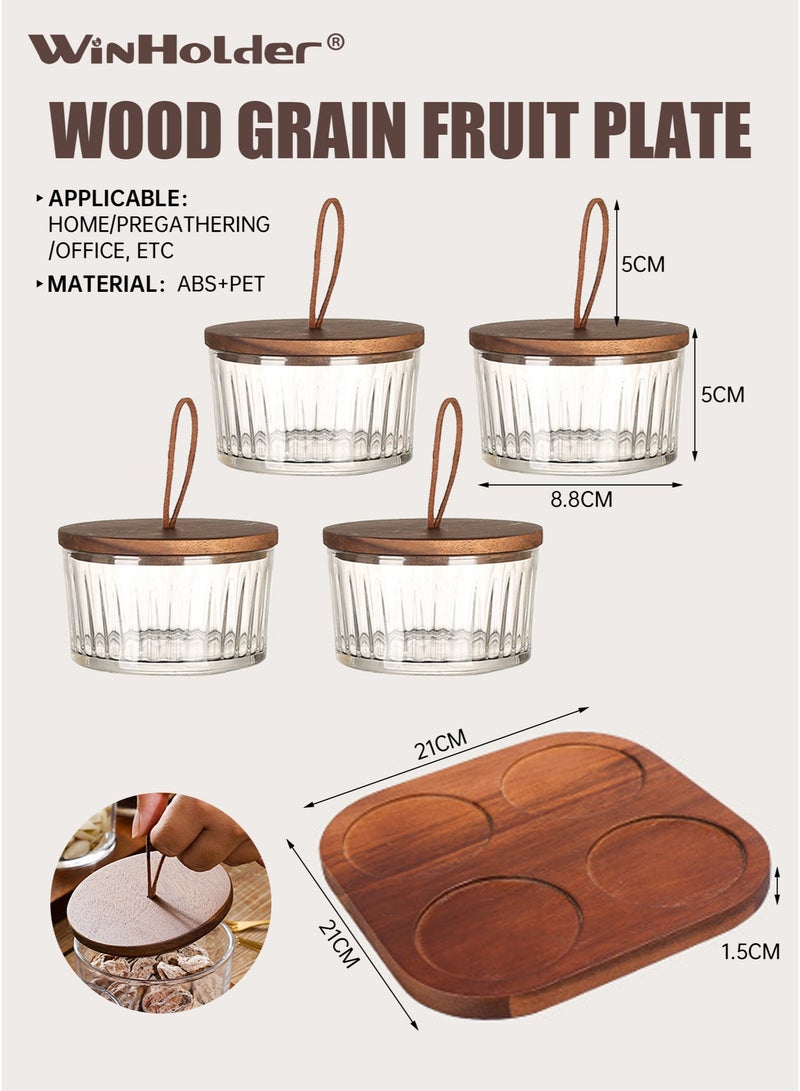 WinHolder Wood Grain Fruit Plate – Versatile Serving Tray for Dried Fruits, Nuts, Candy, Cookies, Chips, and Party Snacks - Image 3